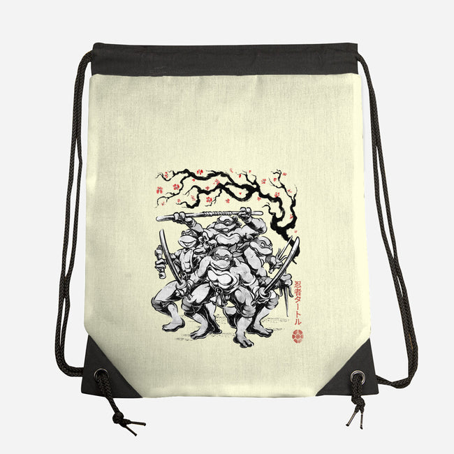 Classic Ninja Squad Sumi-E-None-Drawstring-Bag-Astrobot Invention