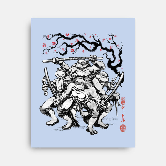 Classic Ninja Squad Sumi-E-None-Stretched-Canvas-Astrobot Invention