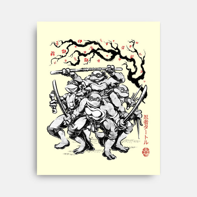 Classic Ninja Squad Sumi-E-None-Stretched-Canvas-Astrobot Invention