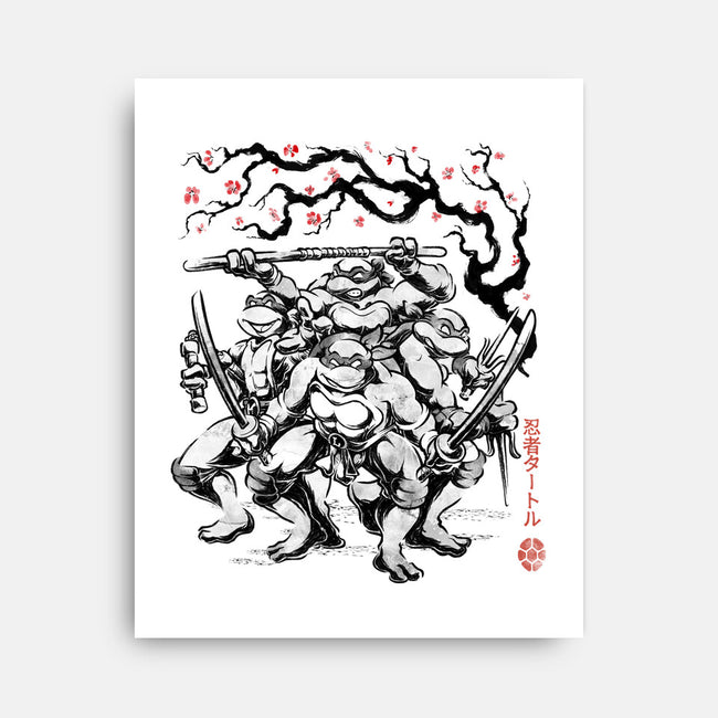 Classic Ninja Squad Sumi-E-None-Stretched-Canvas-Astrobot Invention