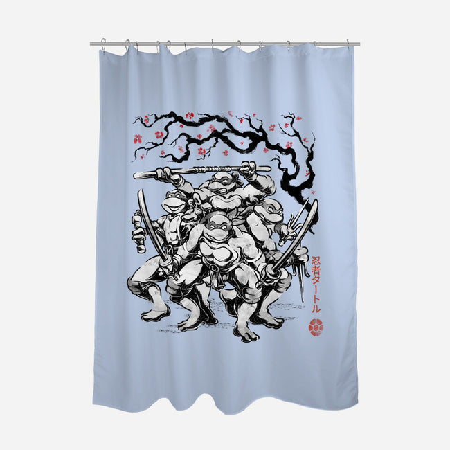 Classic Ninja Squad Sumi-E-None-Polyester-Shower Curtain-Astrobot Invention