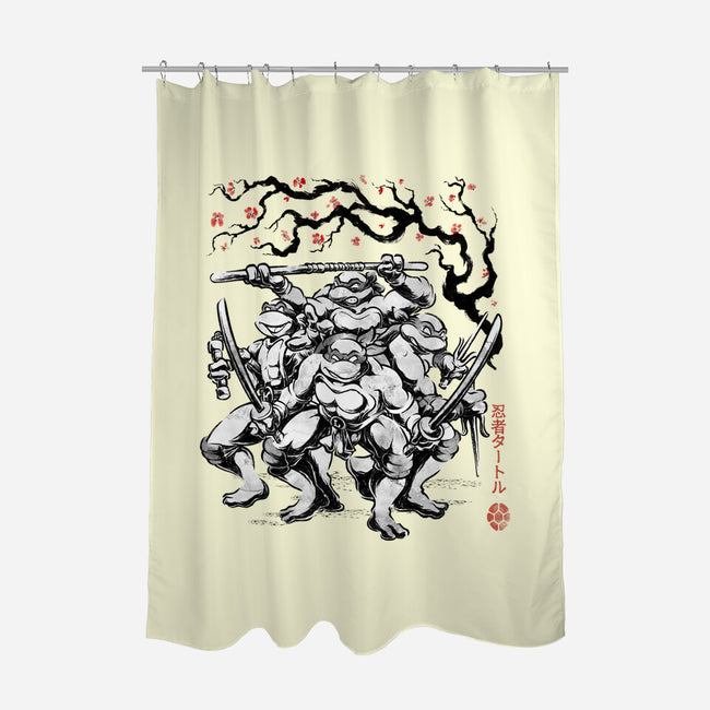 Classic Ninja Squad Sumi-E-None-Polyester-Shower Curtain-Astrobot Invention