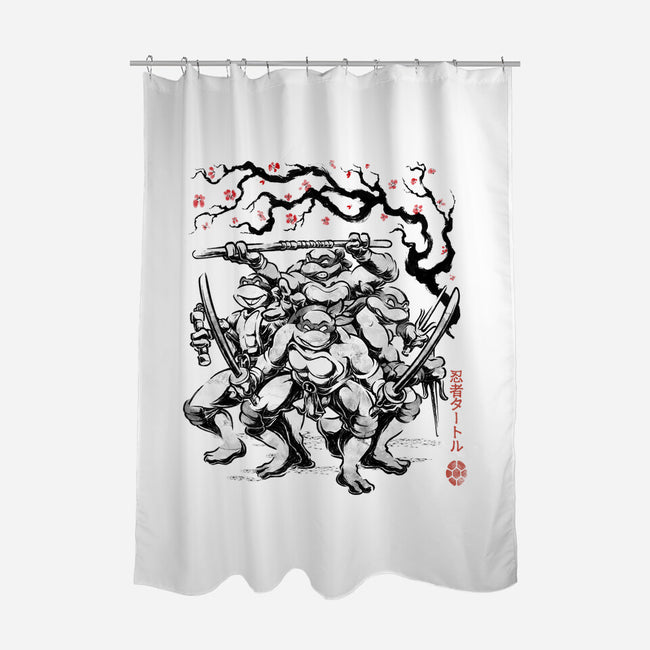 Classic Ninja Squad Sumi-E-None-Polyester-Shower Curtain-Astrobot Invention