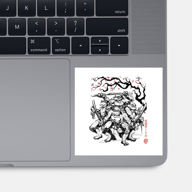 Classic Ninja Squad Sumi-E-None-Glossy-Sticker-Astrobot Invention