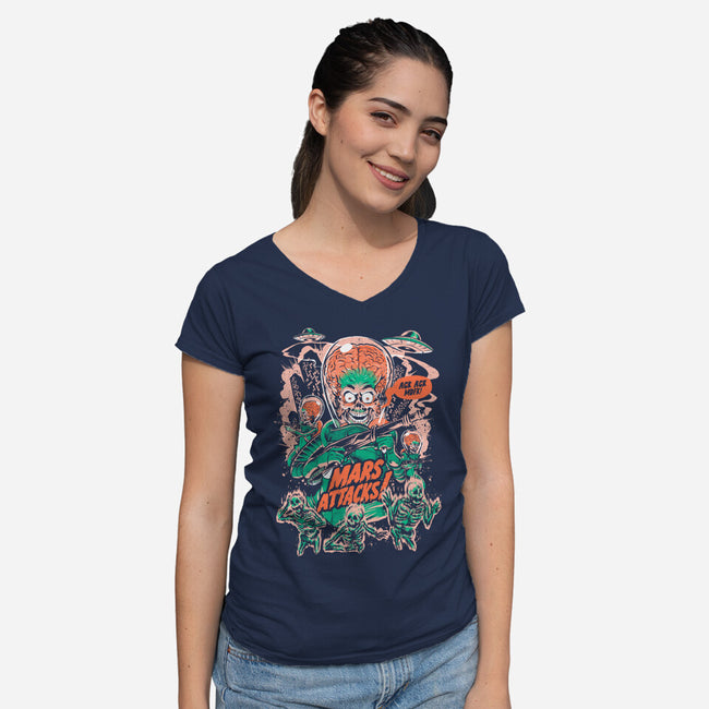 It Was A Warning-Womens-V-Neck-Tee-eduely