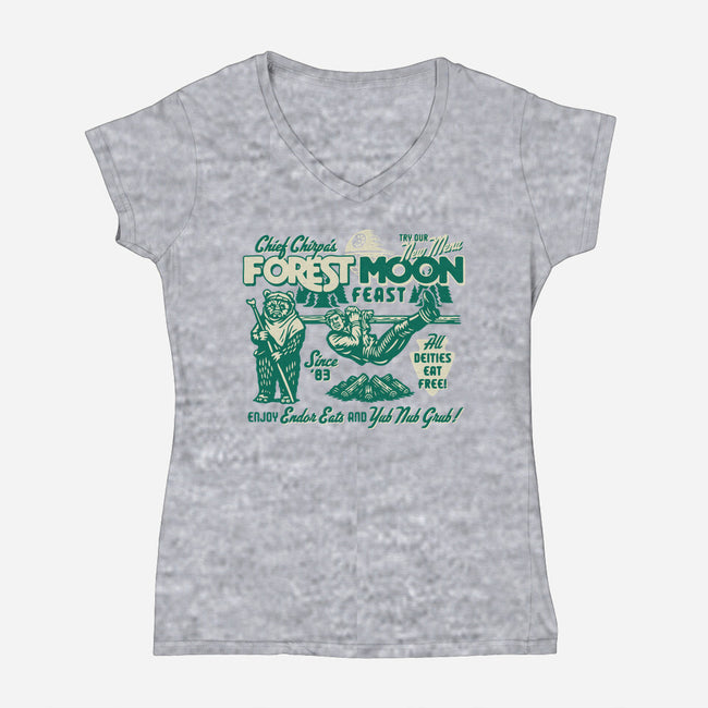 Forest Moon Feast-Womens-V-Neck-Tee-Wheels