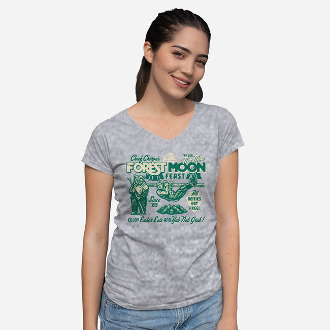 Forest Moon Feast-Womens-V-Neck-Tee-Wheels