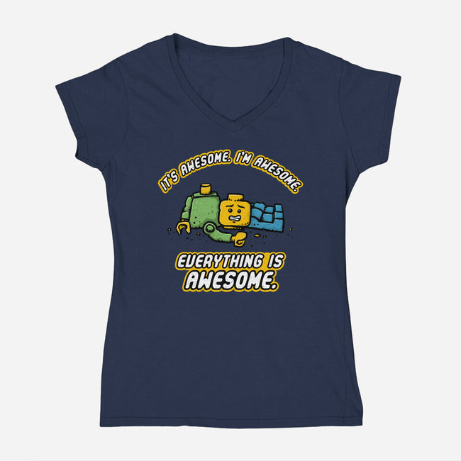Feeling Awesome-Womens-V-Neck-Tee-kg07