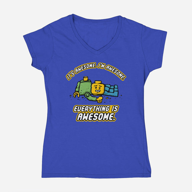 Feeling Awesome-Womens-V-Neck-Tee-kg07