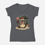 Totoro Winter Bus Stop-Womens-V-Neck-Tee-JamesQJO