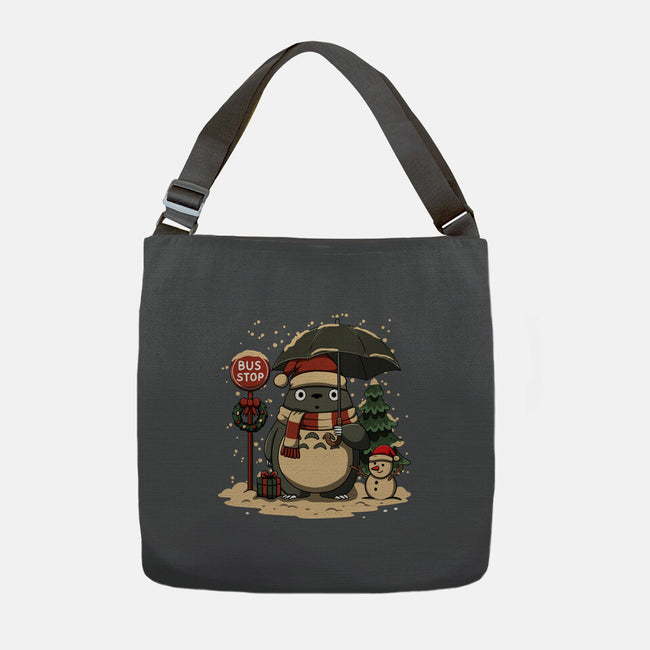 Totoro Winter Bus Stop-None-Adjustable Tote-Bag-JamesQJO