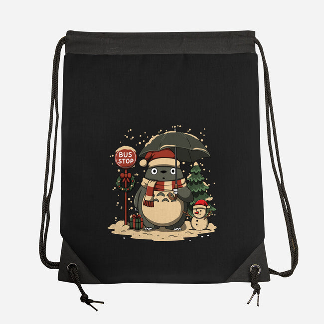 Totoro Winter Bus Stop-None-Drawstring-Bag-JamesQJO