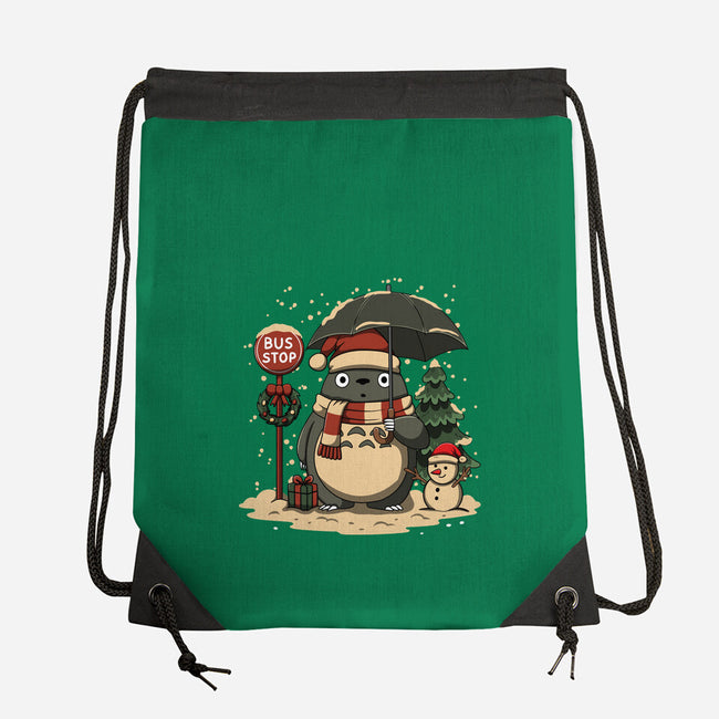 Totoro Winter Bus Stop-None-Drawstring-Bag-JamesQJO
