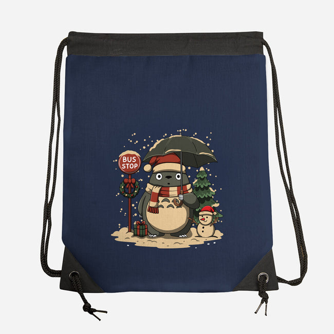 Totoro Winter Bus Stop-None-Drawstring-Bag-JamesQJO
