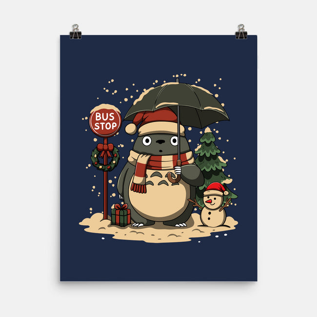 Totoro Winter Bus Stop-None-Matte-Poster-JamesQJO
