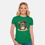 Totoro Winter Bus Stop-Womens-Fitted-Tee-JamesQJO