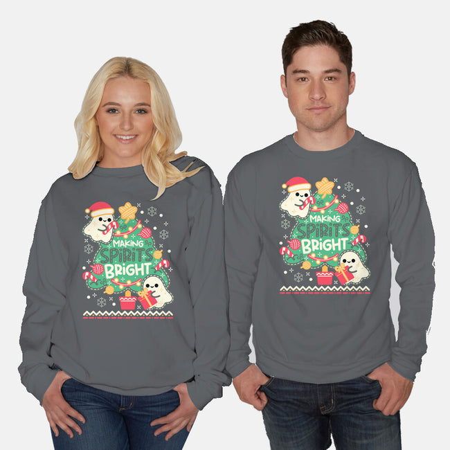 Making Cute Spirits Bright-Unisex-Crew Neck-Sweatshirt-NemiMakeit