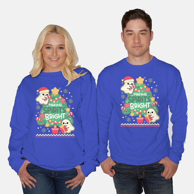 Making Cute Spirits Bright-Unisex-Crew Neck-Sweatshirt-NemiMakeit