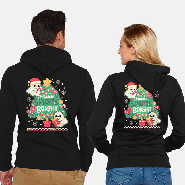 Making Cute Spirits Bright-Unisex-Zip-Up-Sweatshirt-NemiMakeit