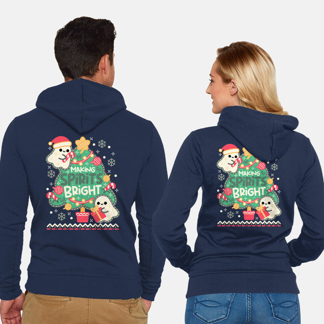 Making Cute Spirits Bright-Unisex-Zip-Up-Sweatshirt-NemiMakeit