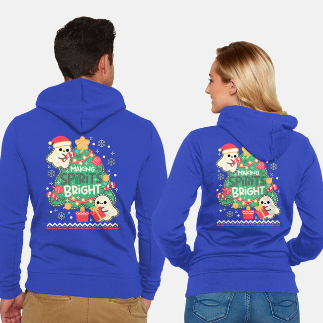 Making Cute Spirits Bright-Unisex-Zip-Up-Sweatshirt-NemiMakeit