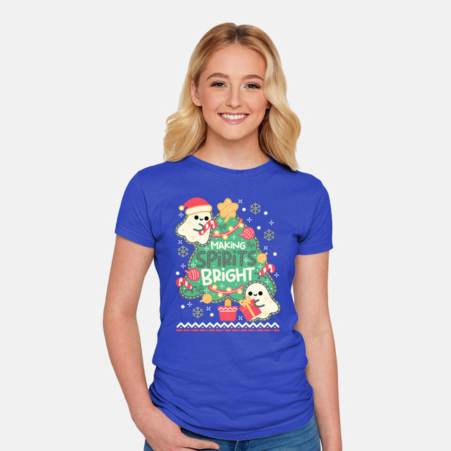 Making Cute Spirits Bright-Womens-Fitted-Tee-NemiMakeit