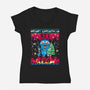 KPop Christmas-Womens-V-Neck-Tee-rocketman_art