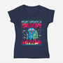 KPop Christmas-Womens-V-Neck-Tee-rocketman_art