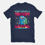 KPop Christmas-Womens-Basic-Tee-rocketman_art