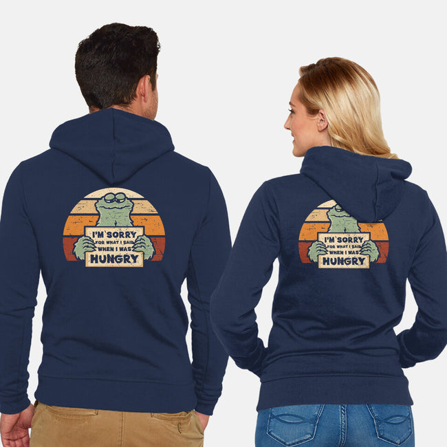 Hangry Monster-Unisex-Zip-Up-Sweatshirt-retrodivision
