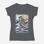 King Of Surfers-Womens-V-Neck-Tee-Arinesart
