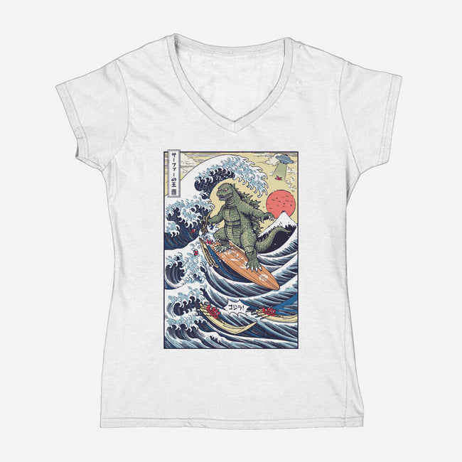 King Of Surfers-Womens-V-Neck-Tee-Arinesart