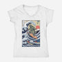 King Of Surfers-Womens-V-Neck-Tee-Arinesart