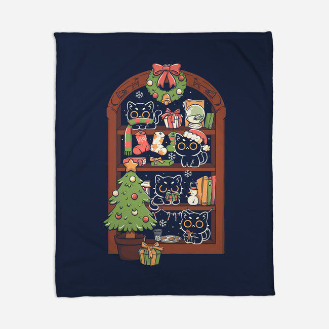 Holiday Cats-None-Fleece-Blanket-koalastudio