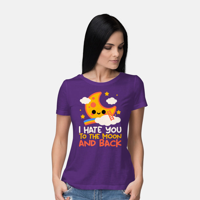 Hate You To The Moon And Back-Womens-Basic-Tee-NemiMakeit