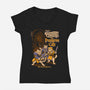 Dungeon Cats-Womens-V-Neck-Tee-Hafaell