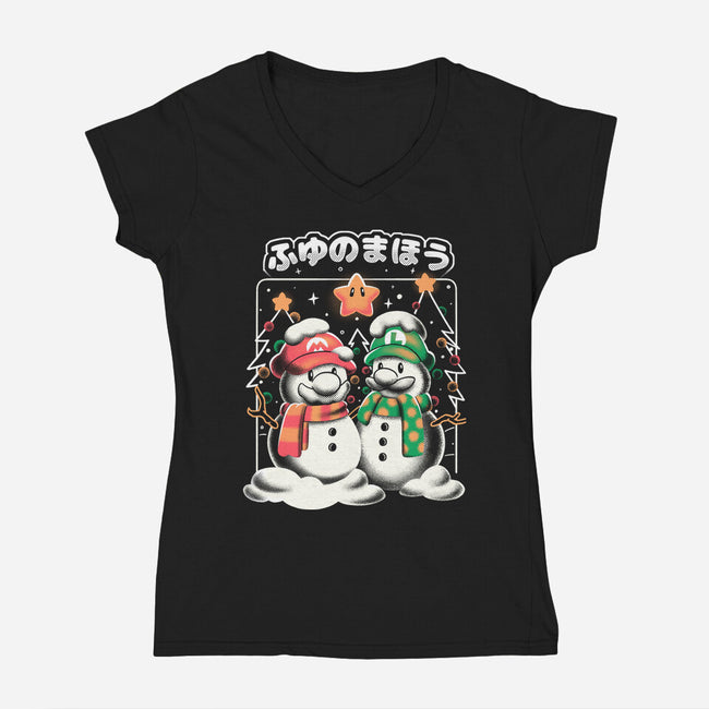 Winter Magic-Womens-V-Neck-Tee-estudiofitas