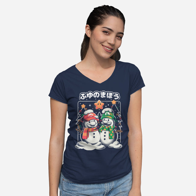 Winter Magic-Womens-V-Neck-Tee-estudiofitas