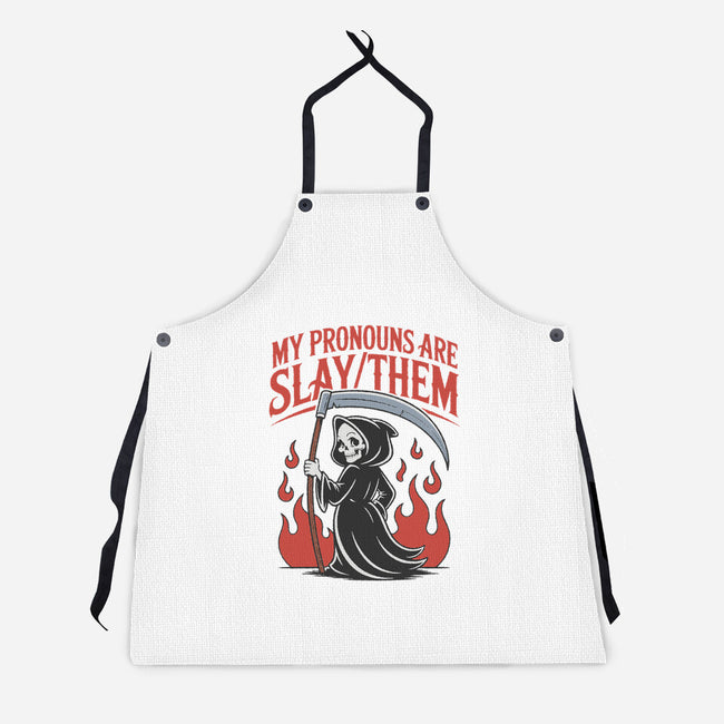 My Pronouns Are Slay Them-Unisex-Kitchen-Apron-RoboMega