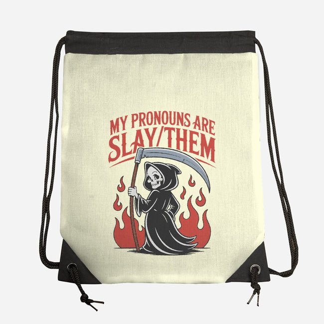 My Pronouns Are Slay Them-None-Drawstring-Bag-RoboMega