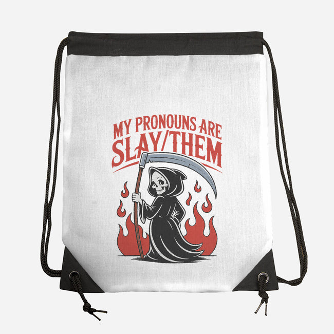 My Pronouns Are Slay Them-None-Drawstring-Bag-RoboMega