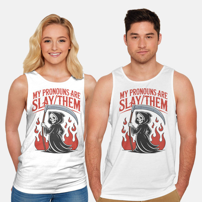 My Pronouns Are Slay Them-Unisex-Basic-Tank-RoboMega