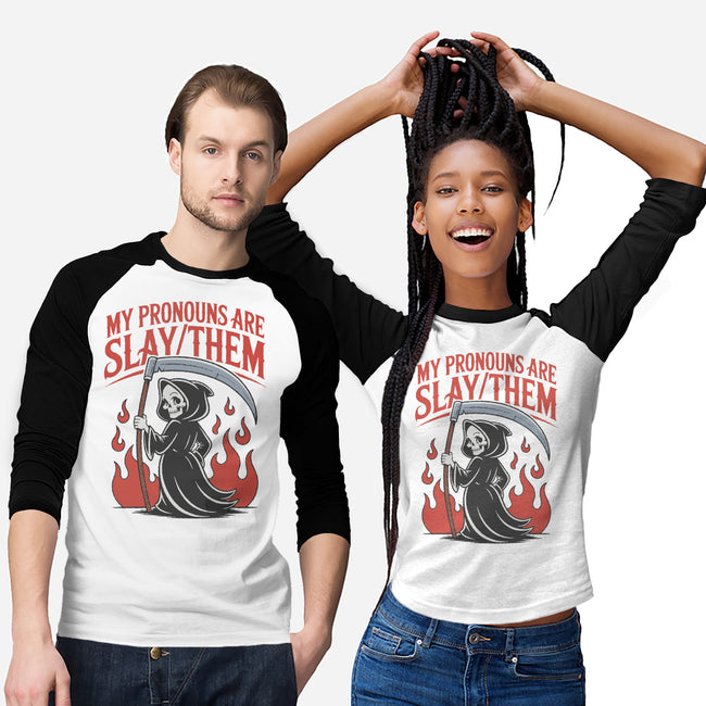 My Pronouns Are Slay Them-Unisex-Baseball-Tee-RoboMega