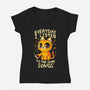 Everyday I Listen To The Same Songs-Womens-V-Neck-Tee-koalastudio