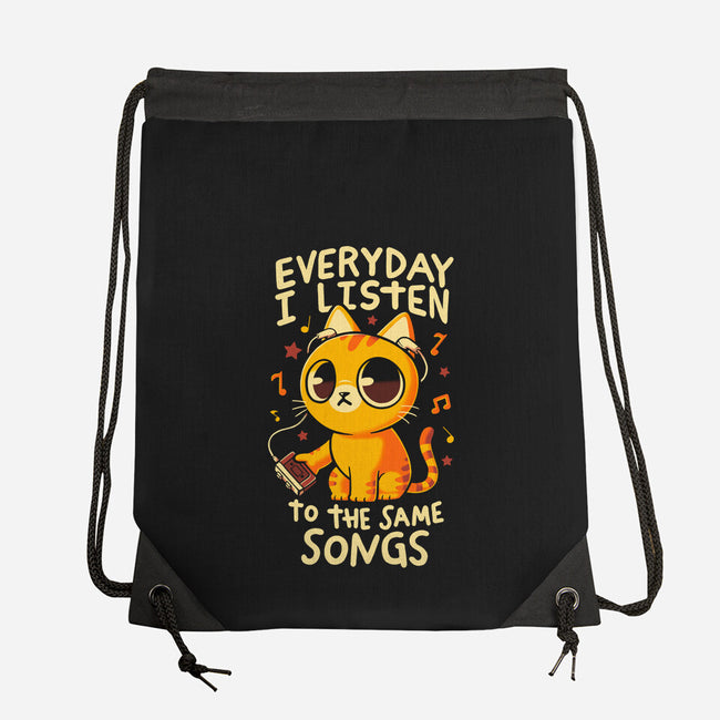 Everyday I Listen To The Same Songs-None-Drawstring-Bag-koalastudio