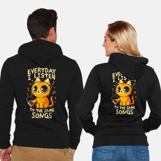 Everyday I Listen To The Same Songs-Unisex-Zip-Up-Sweatshirt-koalastudio