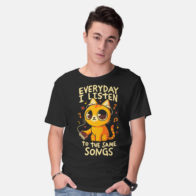 Everyday I Listen To The Same Songs-Mens-Basic-Tee-koalastudio