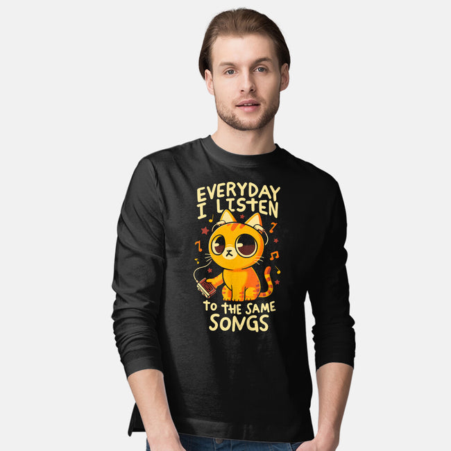 Everyday I Listen To The Same Songs-Mens-Long Sleeved-Tee-koalastudio