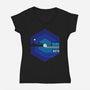 Retro Hoth-Womens-V-Neck-Tee-rocketman_art