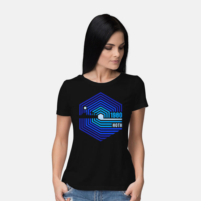 Retro Hoth-Womens-Basic-Tee-rocketman_art